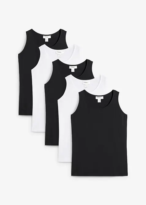 Lang topp i 100% bomull (5-pack), bonprix
