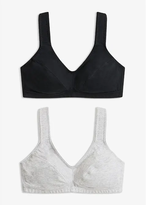 BH uten b&oslash;yle, med &oslash;kologisk bomull (2-pack), bonprix