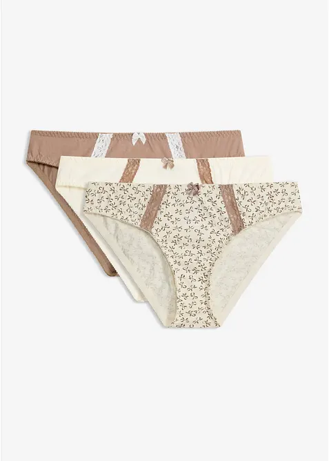 Truse med feminin print (3-pack), bonprix