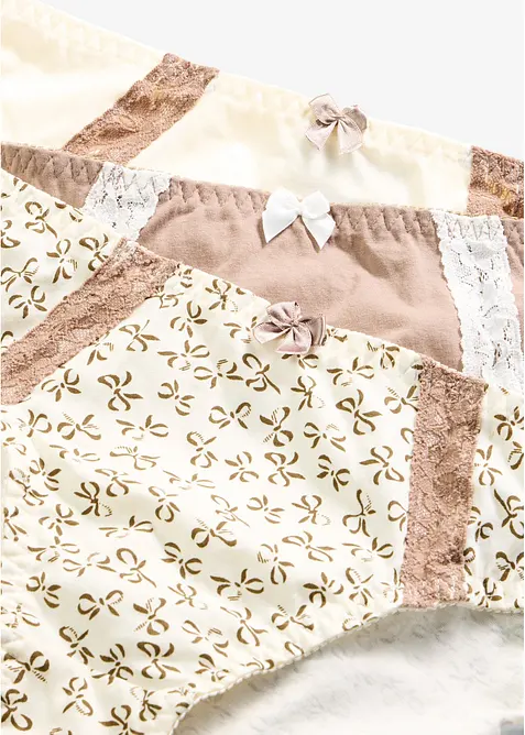 Truse med feminin print (3-pack), bonprix