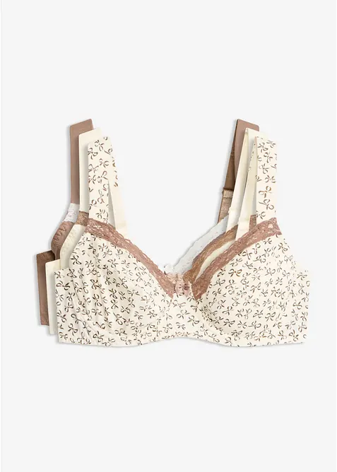 BH (3-pack)med feminint trykk, bonprix
