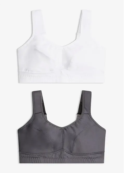 Trenings-BH med medium st&oslash;tte (2-pack), bonprix