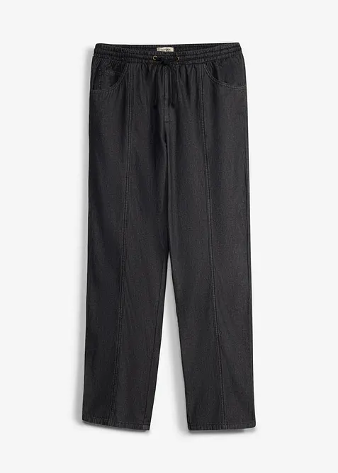 Pull on-bukse i lett materiale og Loose fit, Straight, bonprix