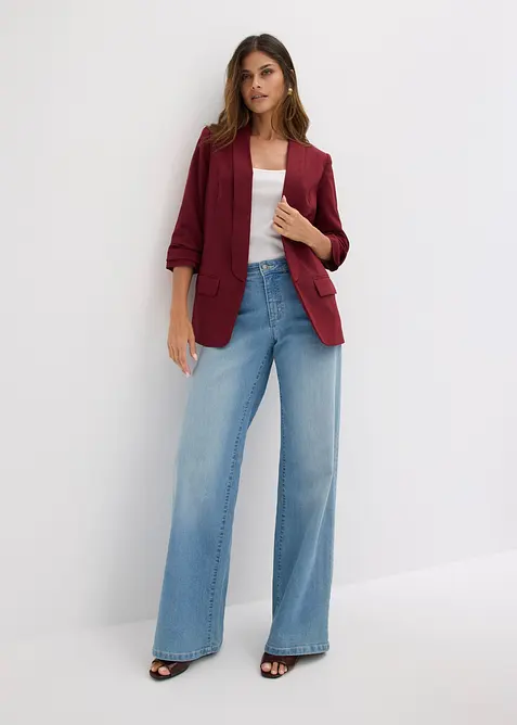 Lang blazer med draperte ermer, bonprix