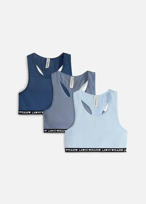BH-topp med myk bomull (3-pack), bonprix