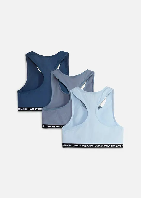 BH-topp med myk bomull (3-pack), bonprix