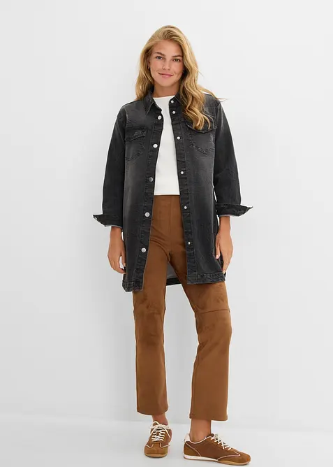 Denimjakke med hette, bonprix
