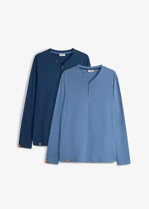 Langermet bestefartr&oslash;ye i 100% &oslash;kologisk bomull (2-pack), bonprix