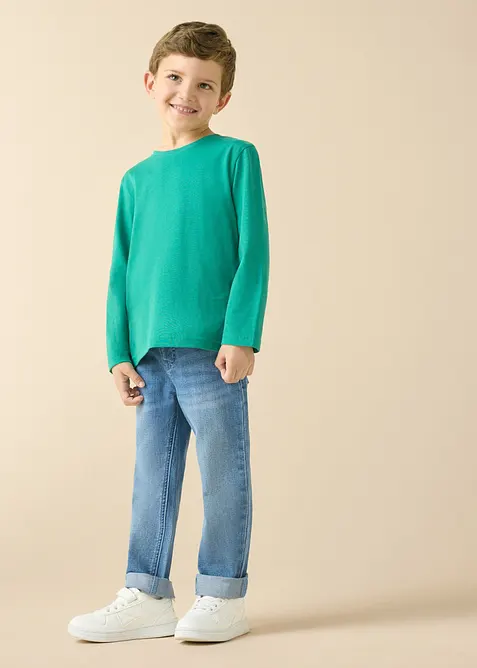 Langermet topp med &oslash;kologisk bomull (3-pack), bonprix