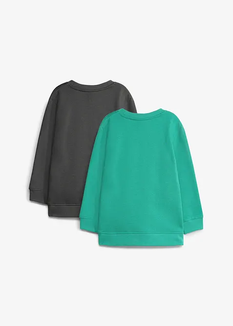 Sweatshirt i myk bomullsmiks (2-pack), bonprix