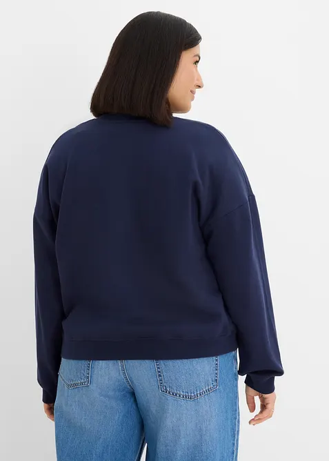 Kort sweatshirt i 100% &oslash;kologisk bomull, bonprix