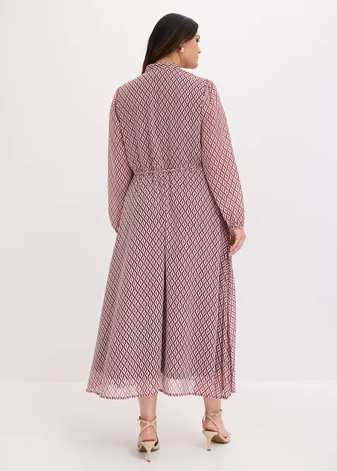 Chiffonkjole med kontrastpiping, bonprix