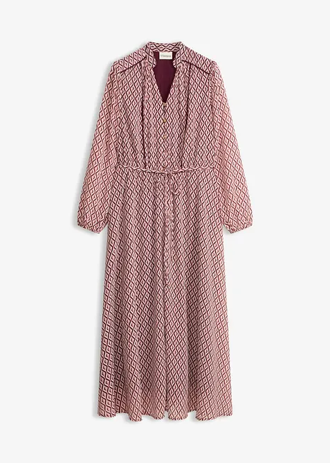 Chiffonkjole med kontrastpiping, bonprix