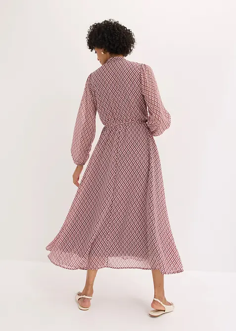 Chiffonkjole med kontrastpiping, bonprix