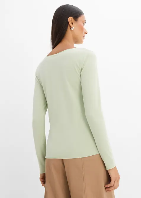 Langermet topp i lett materiale, bonprix