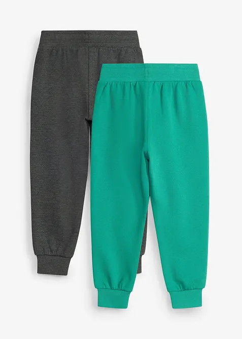Joggebukse i myk bomullsmiks (2-pack), bonprix