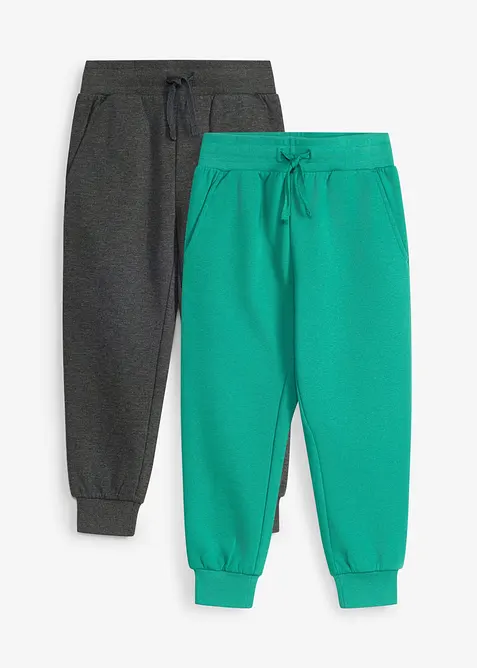 Joggebukse i myk bomullsmiks (2-pack), bonprix