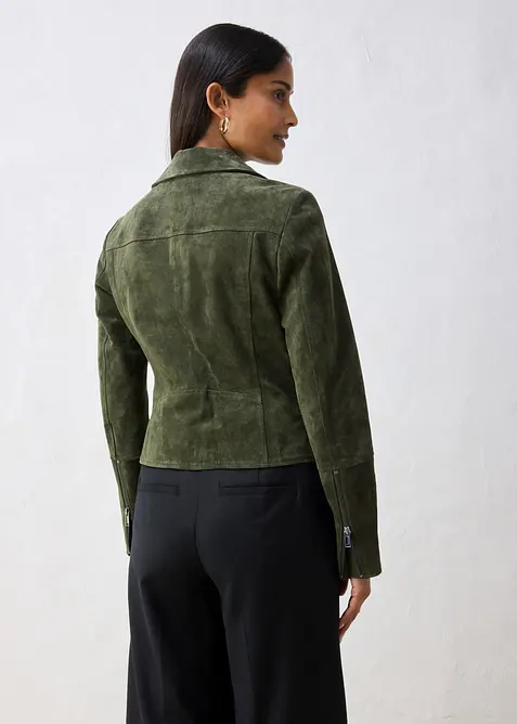 Bikerjakke i semsket skinn, bonprix