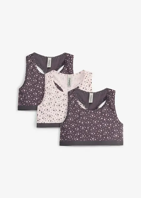 BH-topp med myk bomull (3-pack), bonprix