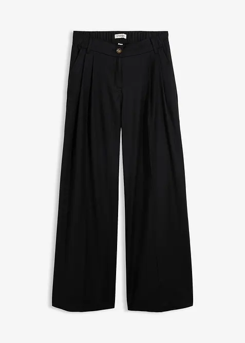 Vid bukse med legg i myk ullmiks, bonprix