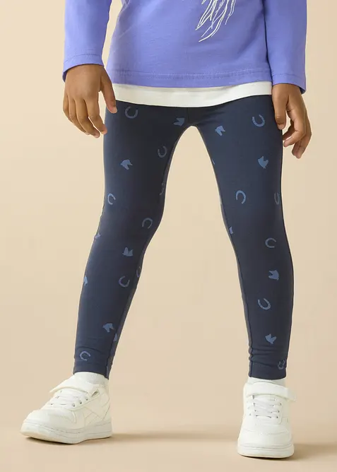 Leggings i elastisk, &oslash;kologisk bomullsmiks (3-pack), bonprix
