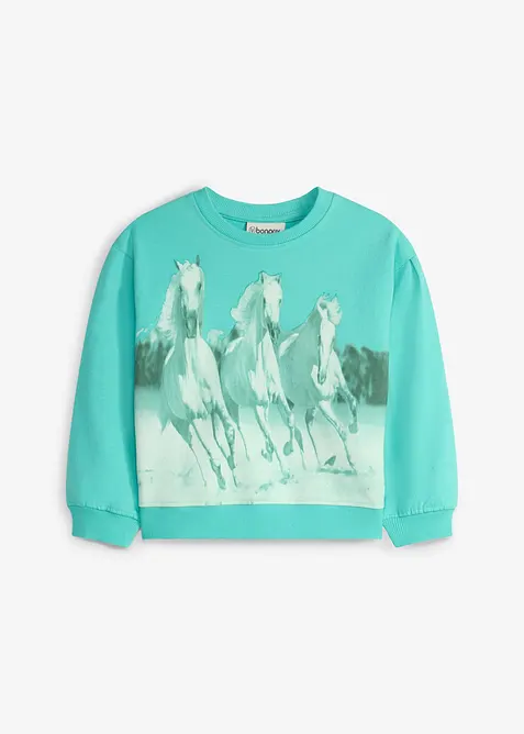 Sweatshirt av 100% &oslash;kologisk bomull med ballongermer, bonprix