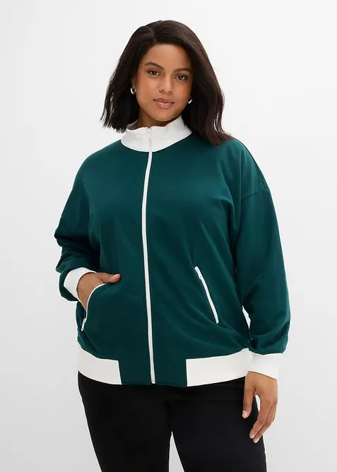 Sweatjakke i 100% &oslash;kologisk bomull, bonprix