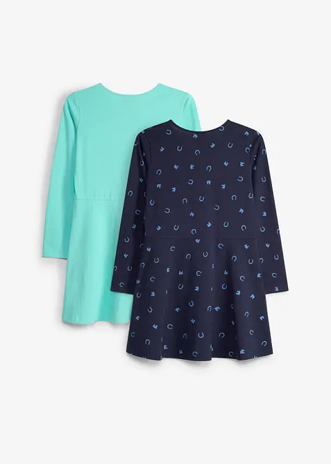 Jerseykjole i 100% &oslash;kologisk bomull (2-pack), bonprix