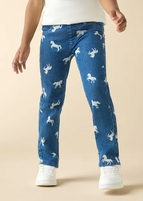 Pull on-bukse med elastisk linning Mid waist, bonprix