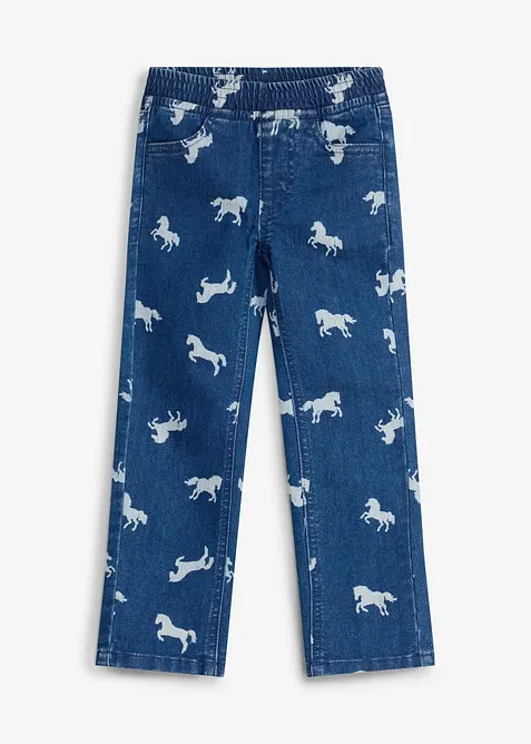 Pull on-bukse med elastisk linning Mid waist, bonprix