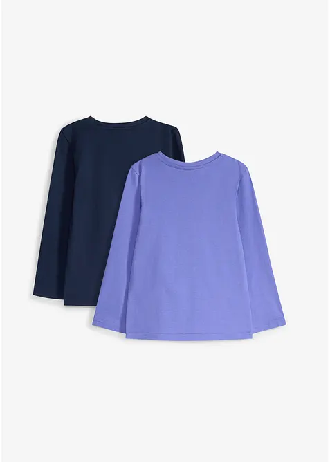 Langermet topp i 100% &oslash;kologisk bomull (2-pack), bonprix