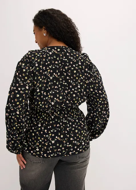 Bluse i viskosekrepp, bonprix