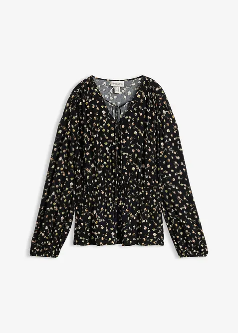 Bluse i viskosekrepp, bonprix