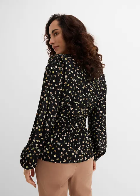 Bluse i viskosekrepp, bonprix