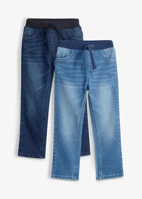Pull on-jeans, Regular fit, straight (2-pack), bonprix