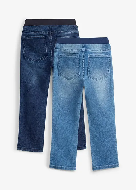Pull on-jeans, Regular fit, straight (2-pack), bonprix