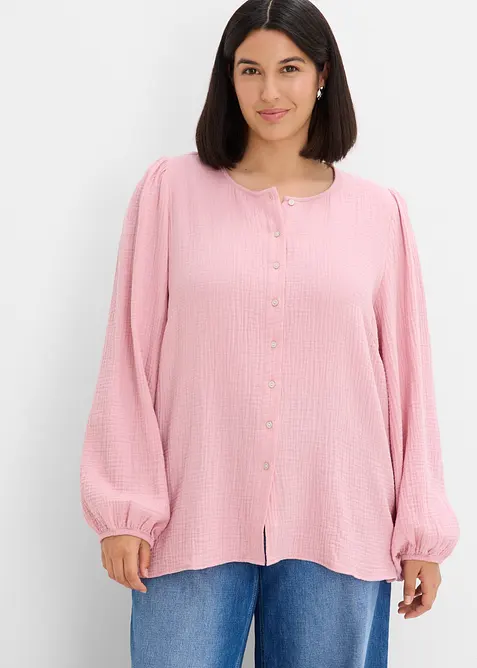 Oversized bluse i myk musselin, bonprix