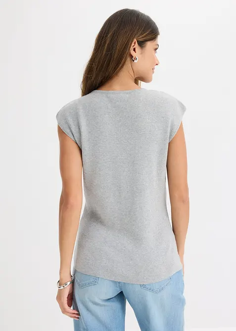 Strikkevest med V-hals, bonprix