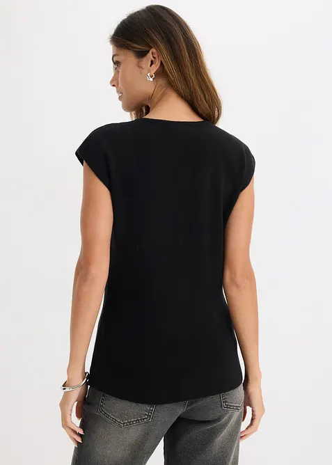 Strikkevest med V-hals, bonprix