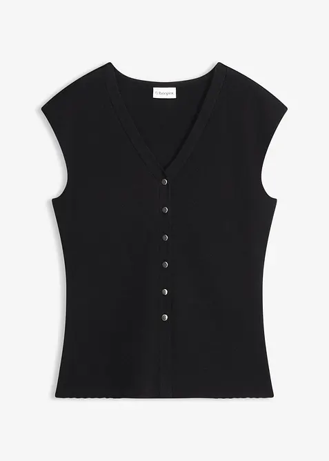 Strikkevest med V-hals, bonprix