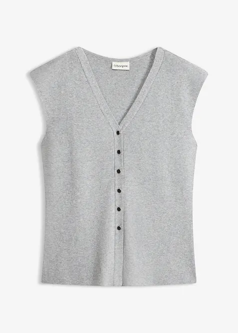 Strikkevest med V-hals, bonprix