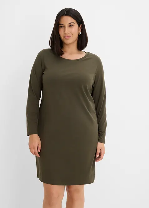 Jerseykjole i bomull med stretch (2-pack), bonprix