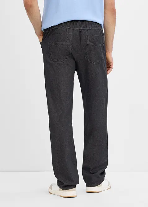 Pull on-bukse i lett materiale og Loose fit, Straight, bonprix