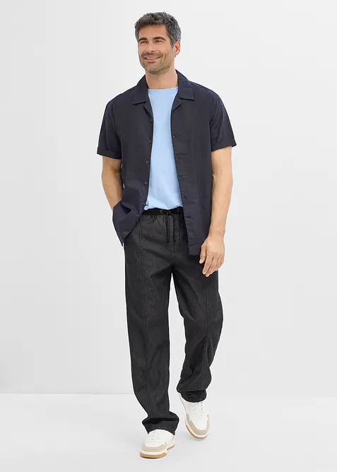 Pull on-bukse i lett materiale og Loose fit, Straight, bonprix