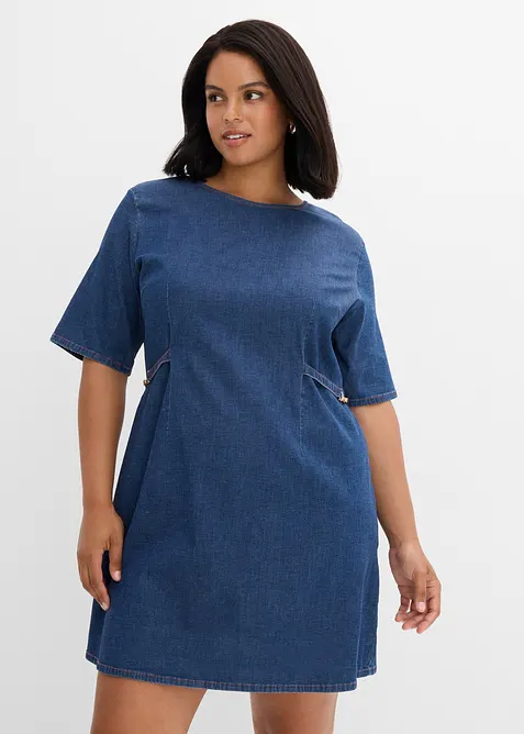 Jeanskjole av bomull med stretch, bonprix