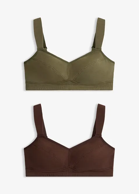 BH uten b&oslash;yle med &oslash;kologisk bomull (2-pack), bonprix