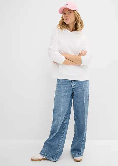 Oversized hettegenser i myk bomullmiks, bonprix