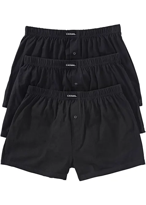 Vid boksershorts i bomullsjersey (3-pack), bonprix