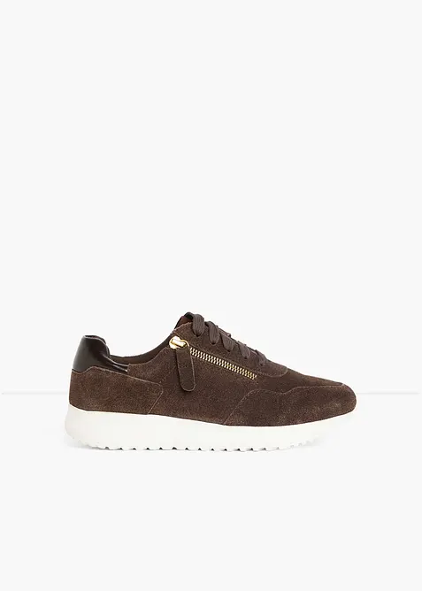 Sneakers i semsket skinn, bonprix