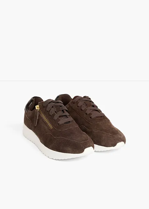 Sneakers i semsket skinn, bonprix